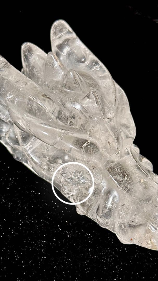 一点もの　水晶手彫り龍頭　ドラゴンヘッド