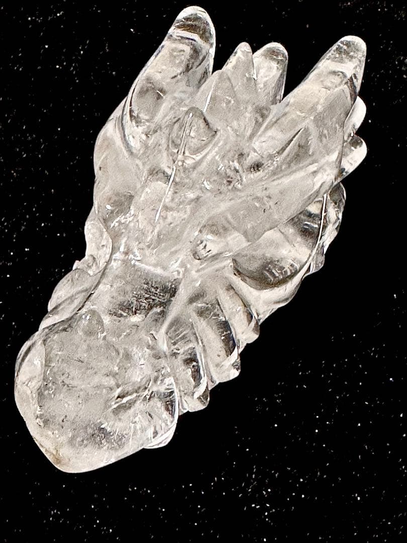 一点もの　水晶手彫り龍頭　ドラゴンヘッド