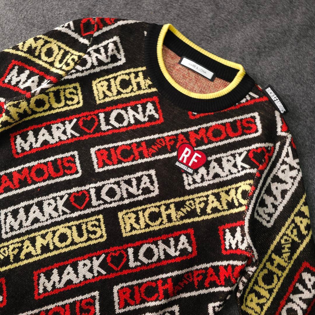 美品 2着セット マークアンドロナ 春 ジップブルゾン×セーター 総柄 36 S