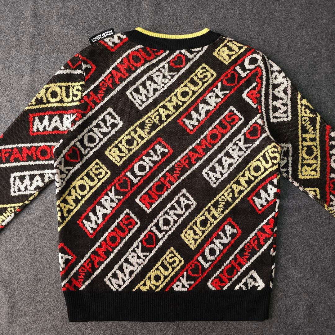 美品 2着セット マークアンドロナ 春 ジップブルゾン×セーター 総柄 36 S