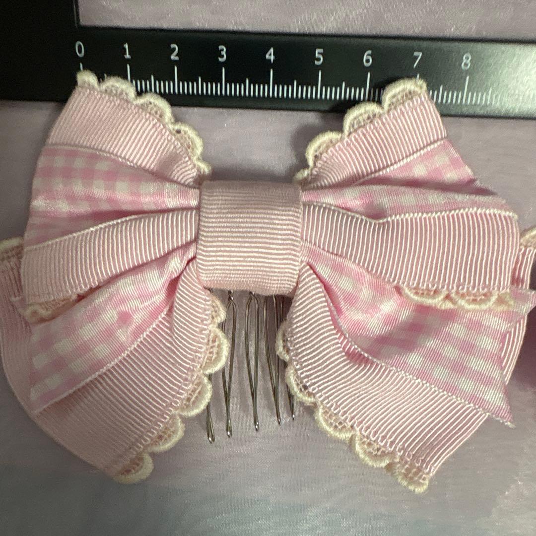 【アンプリ】ギンガムリボンコーム【メロトイ】