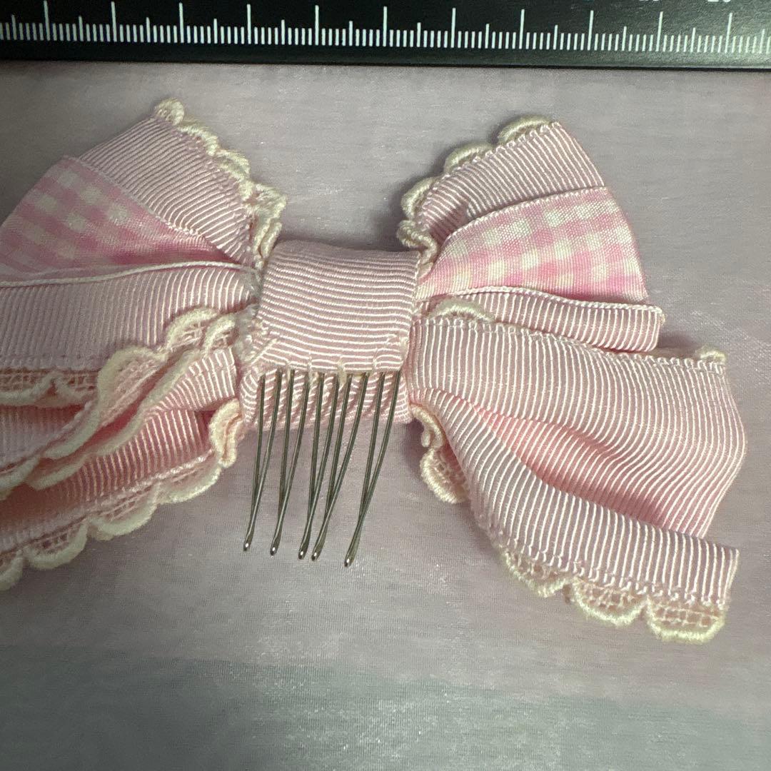 【アンプリ】ギンガムリボンコーム【メロトイ】