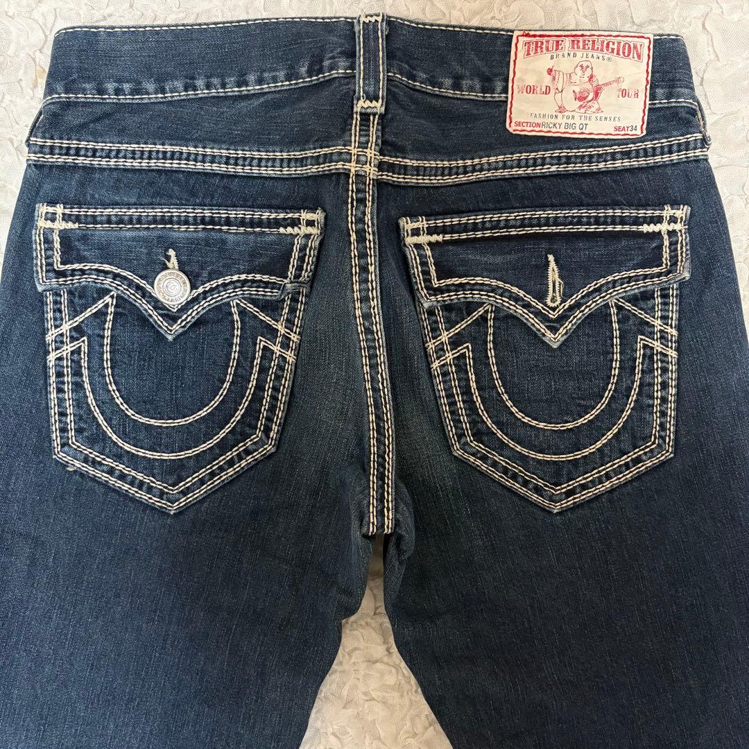 トゥルーレリジョン デニムパンツ RICKY BIG QT 極太ステッチ