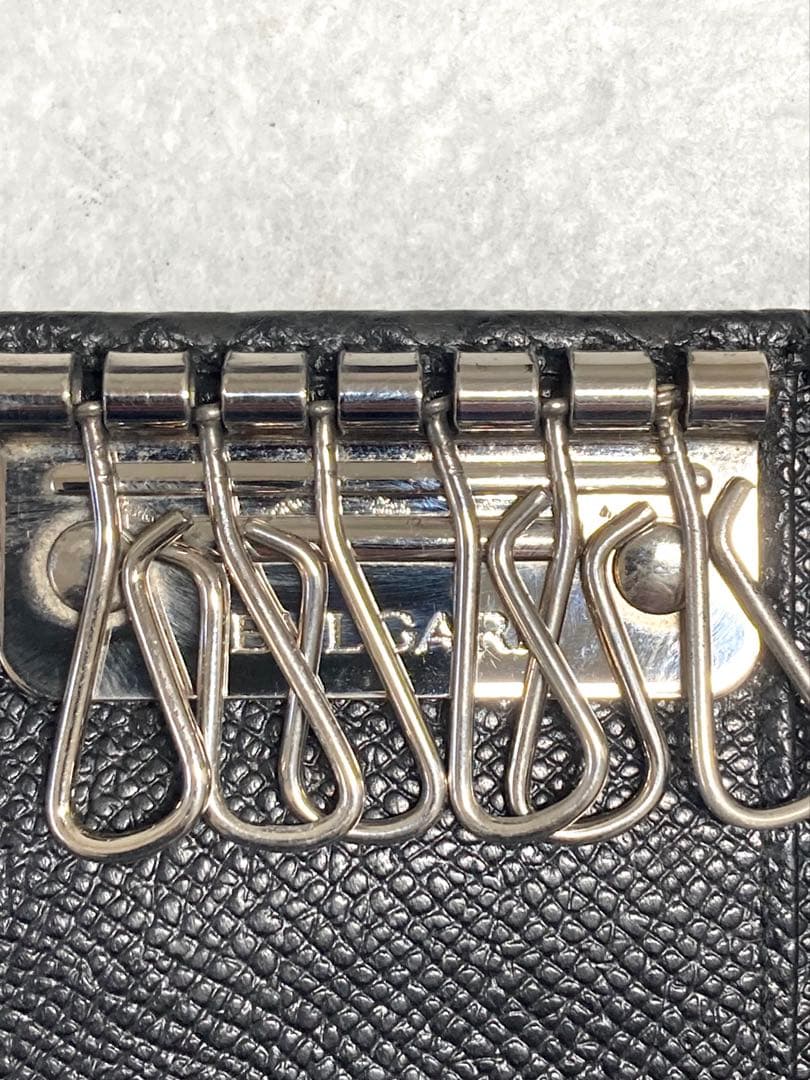 良品　BVLGARI ブルガリ　ブルガリ　レザー　6連キーケース　ブラック　黒