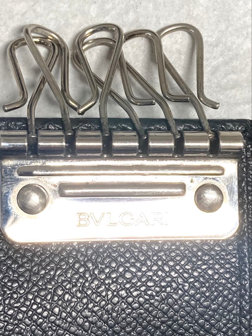 良品　BVLGARI ブルガリ　ブルガリ　レザー　6連キーケース　ブラック　黒
