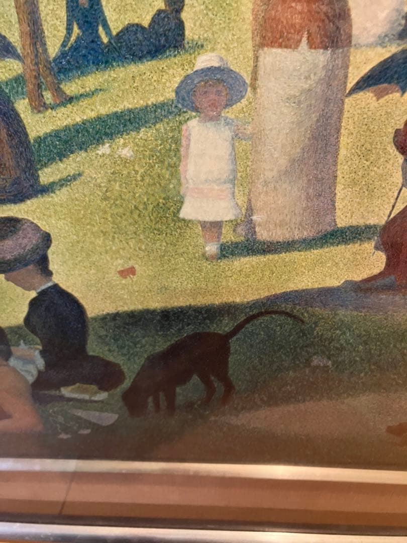 スーラ　グランド・ジャット島の日曜日の午後 絵画部40x 71cmACP絵画