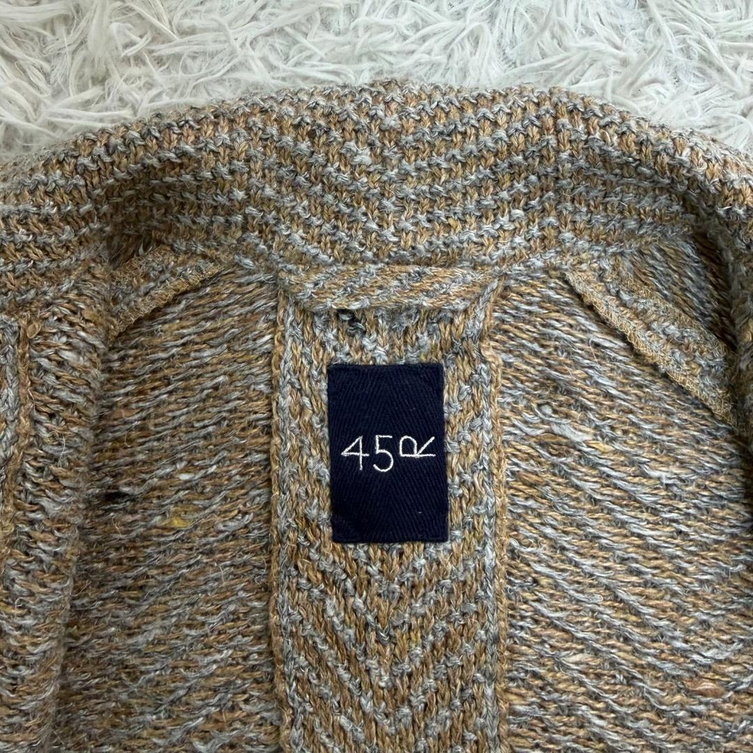 16998✨45R リネンざっくりニットのジャケット ヘリンボーン ツイード