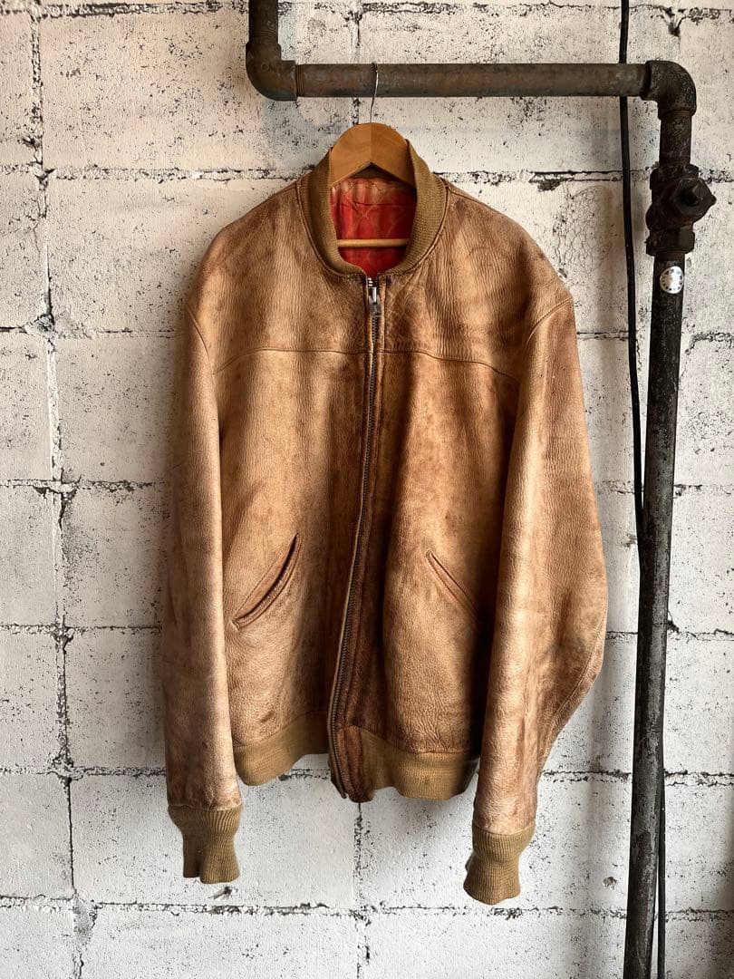 70's ボンバージャケット型レザージャケット vintage アメリカ古着