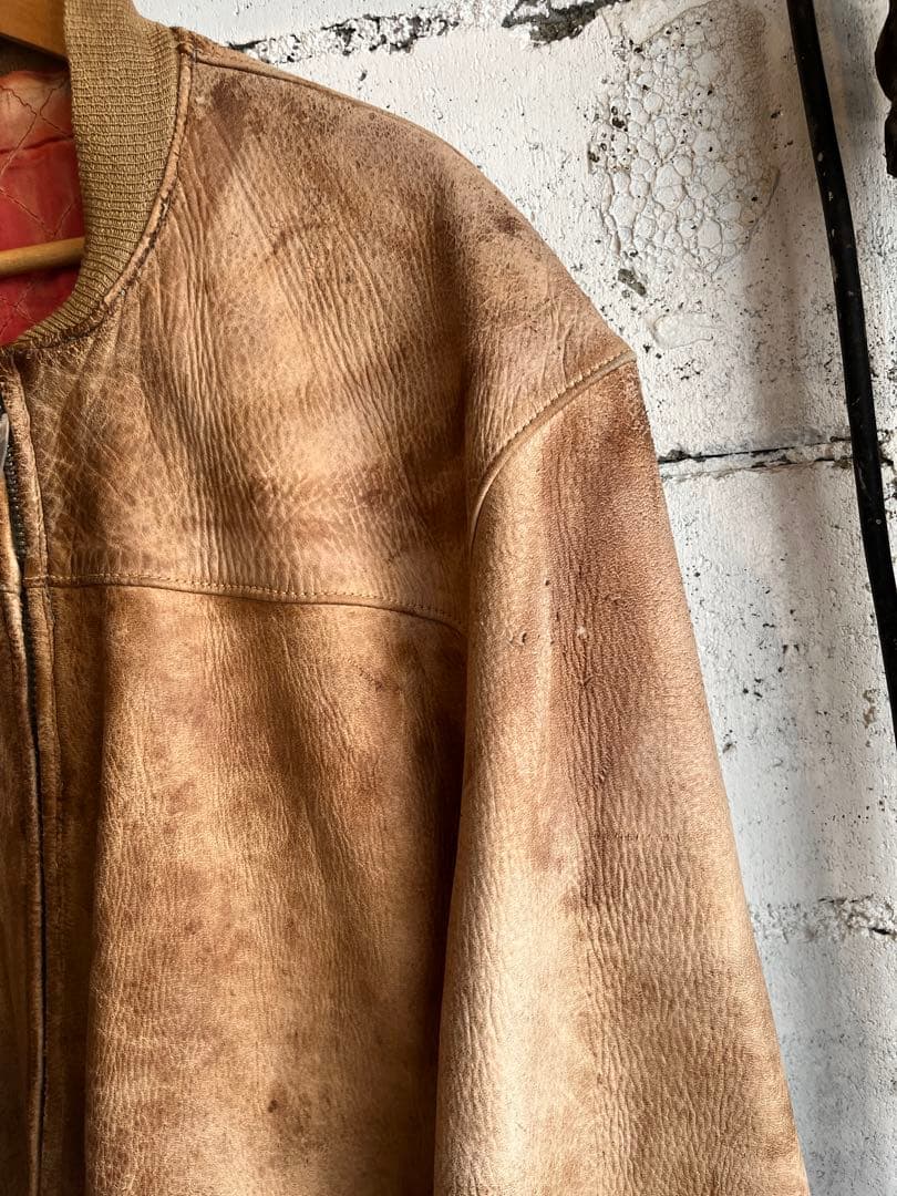 70's ボンバージャケット型レザージャケット vintage アメリカ古着