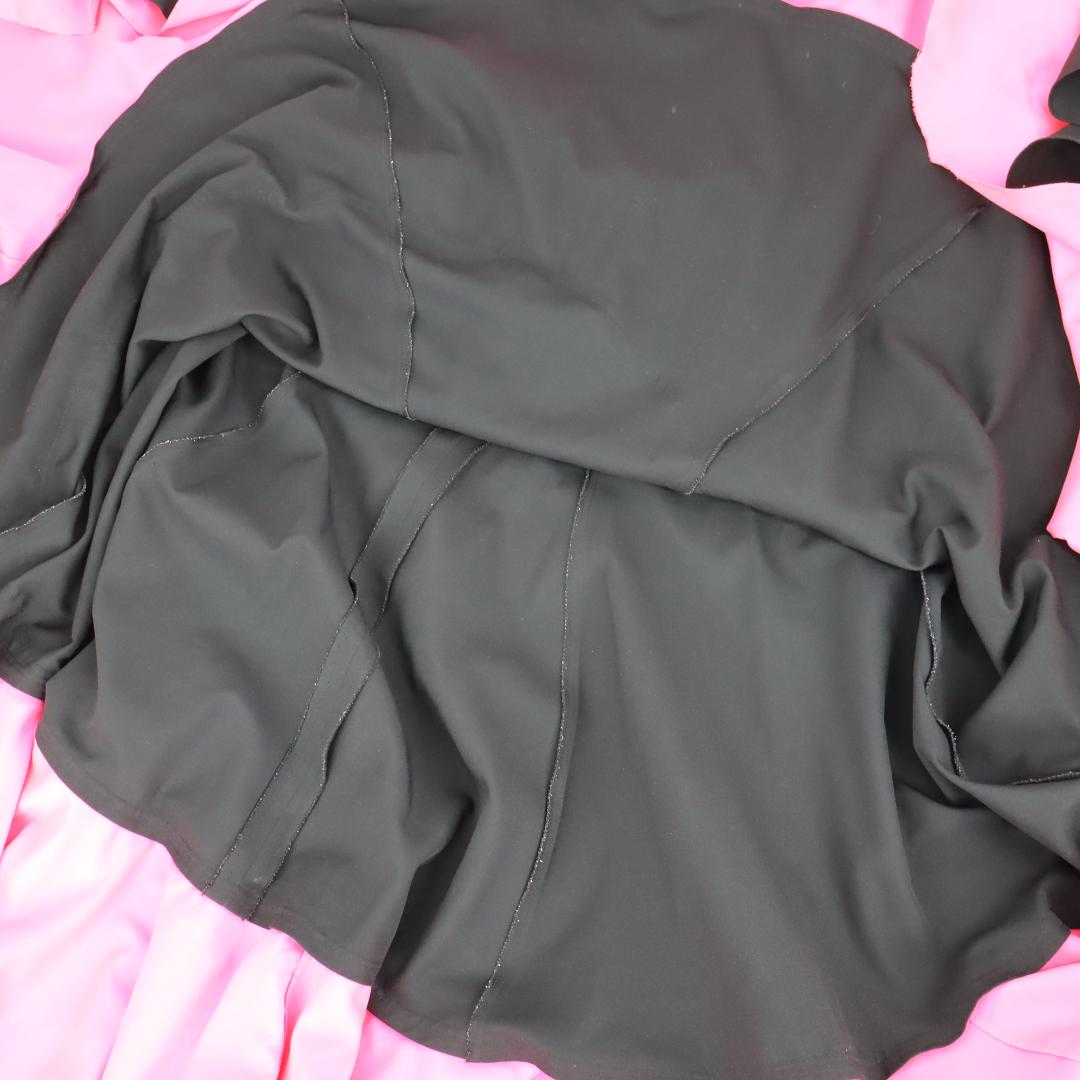 【美品 フラメンコ衣装】ブラック×鮮やかピンクフリル ファルダ スカート