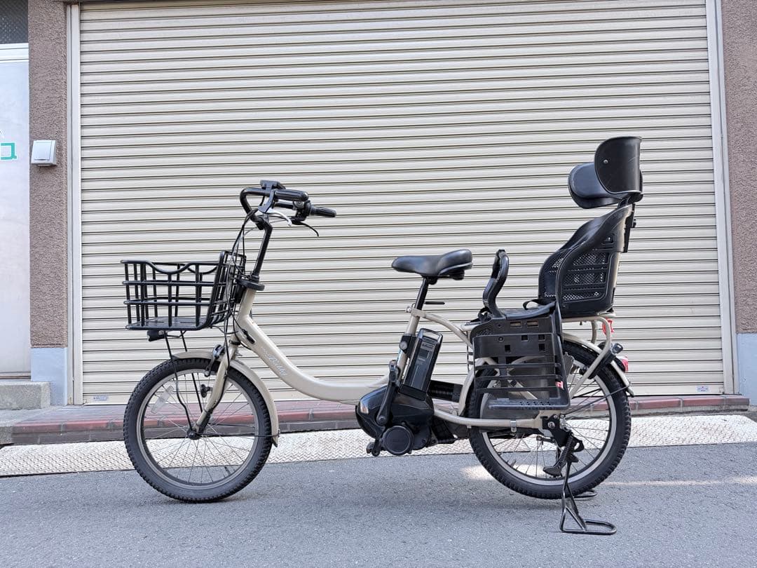 大阪府　子供乗せ　ヤマハ　電動アシスト自転車 チャイルドシート付き ベージュ