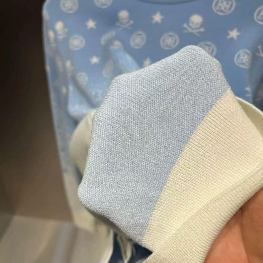 ジーフォア　G/FORE 水色と白のグラデーションニットセーター　レディース