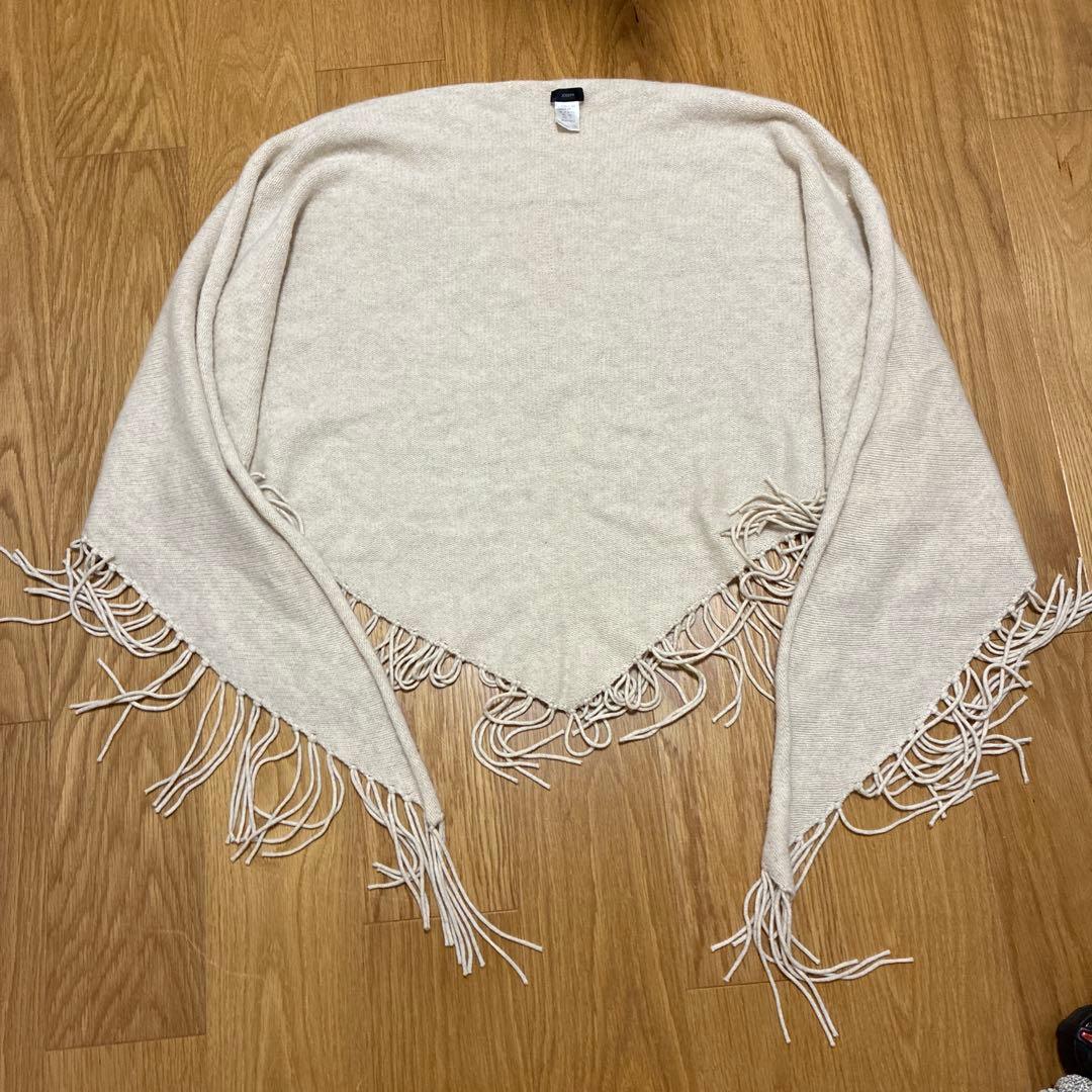 JOSEPH ジョセフ　カシミア　100 フリンジ　大判　ニットポンチョ