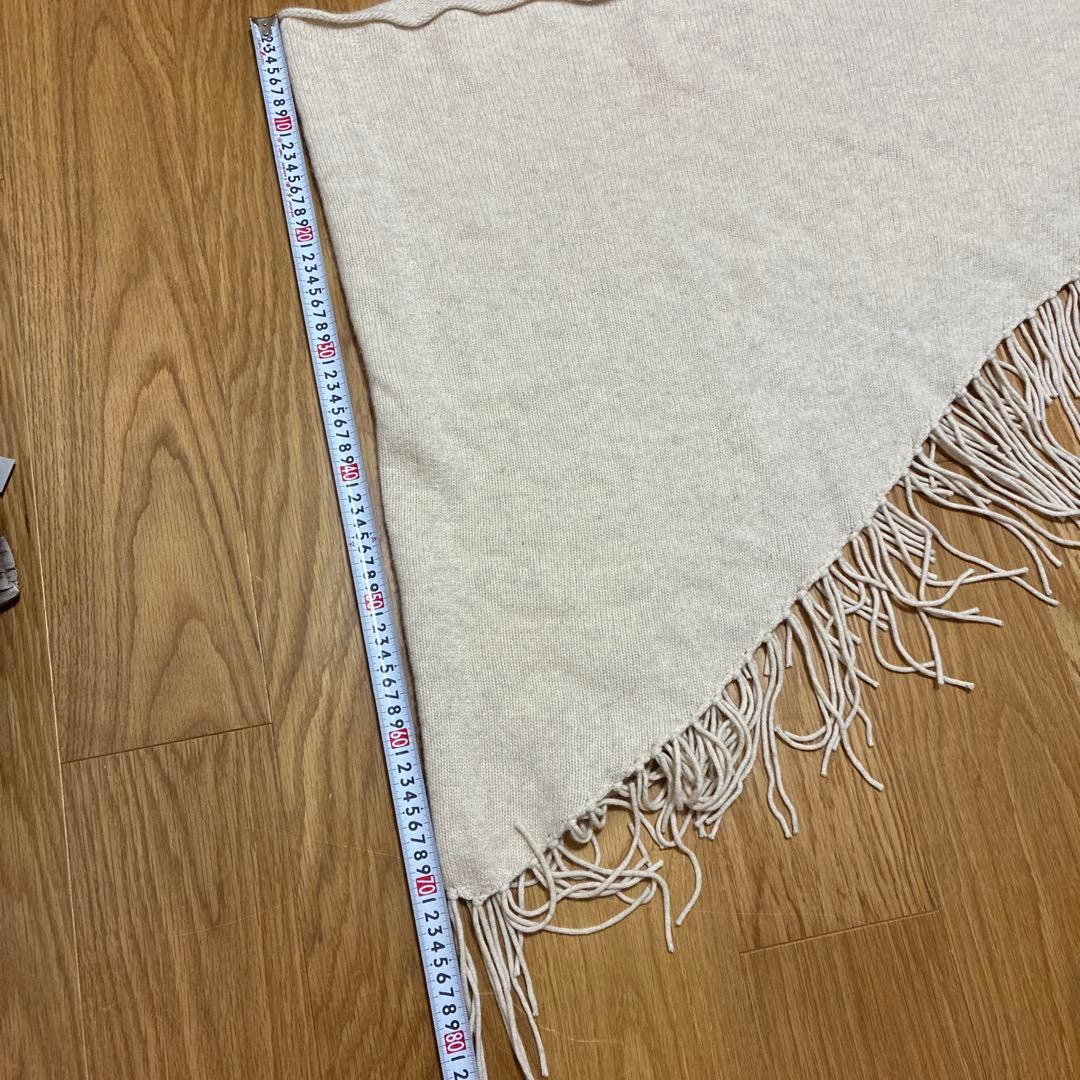 JOSEPH ジョセフ　カシミア　100 フリンジ　大判　ニットポンチョ