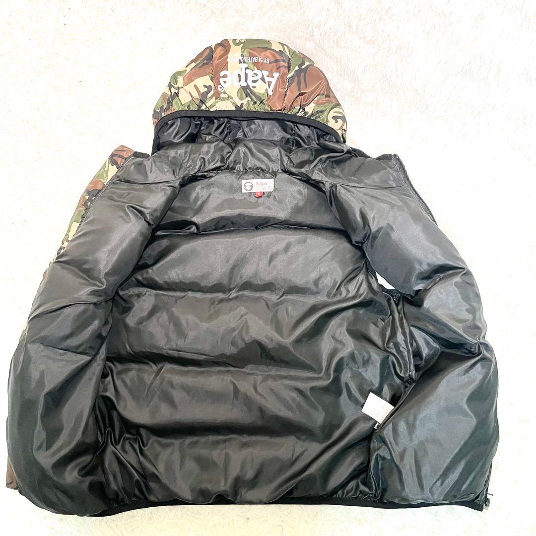 【タグ付き】A BATHING APE 迷彩 カモフラージュ ダウンベスト XL