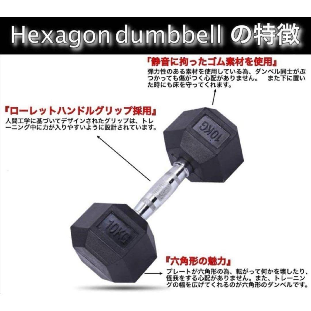 ダンベル10kg 2個セット ヘックスダンベル ヘキサゴンダンベル 六角 621