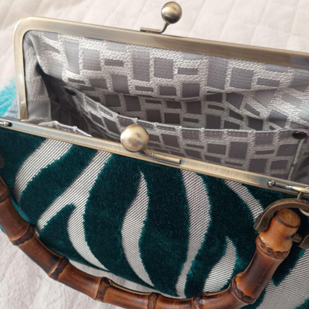 【専用】がま口バッグ☆バンブー持ち手☆和装バッグ