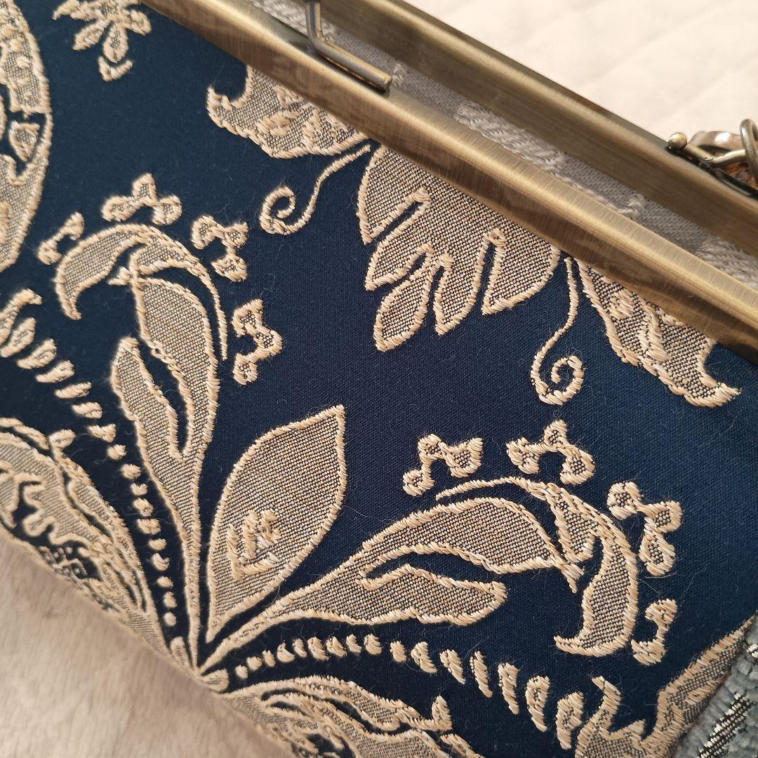 【専用】がま口バッグ☆バンブー持ち手☆和装バッグ