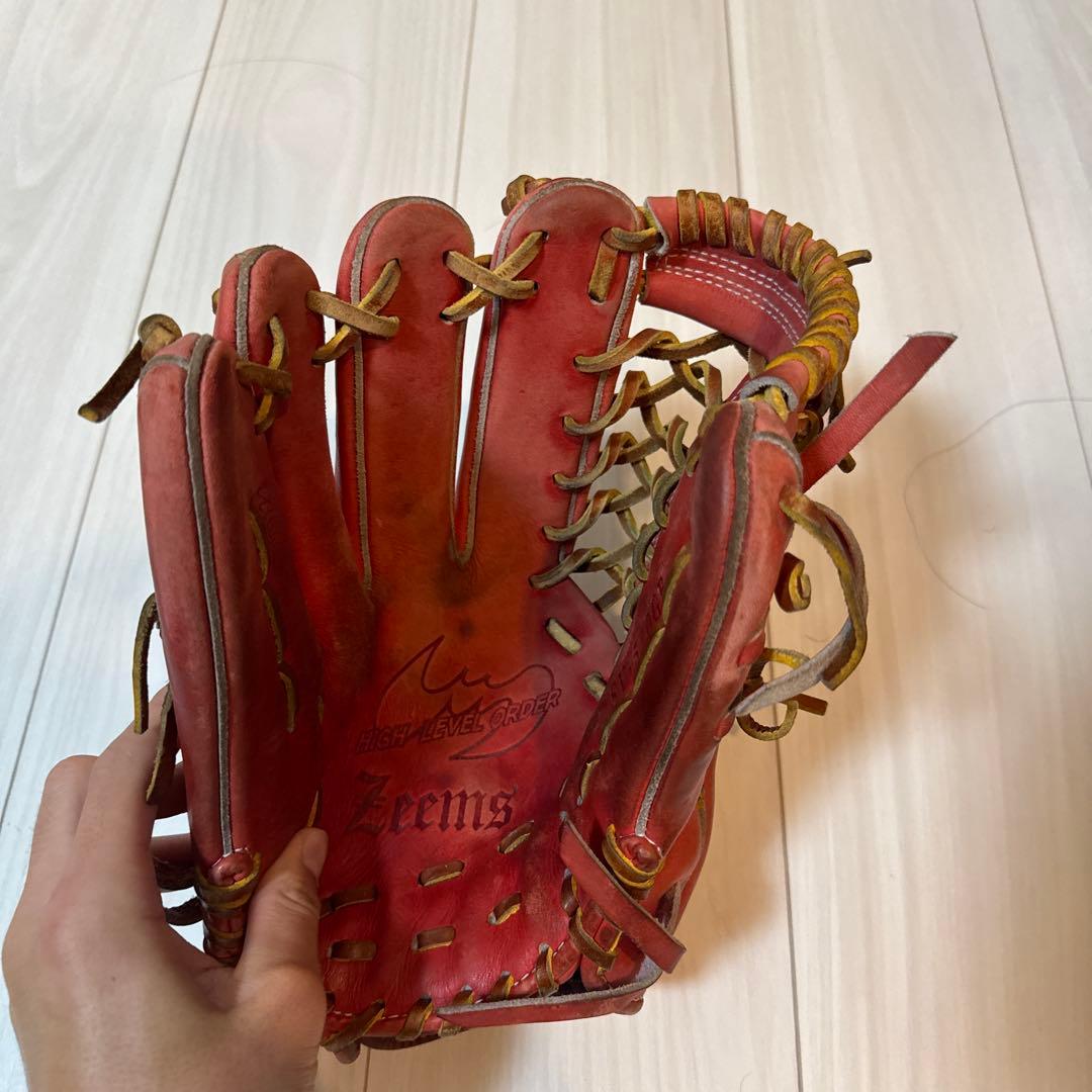 Zeen's 硬式グローブ 赤