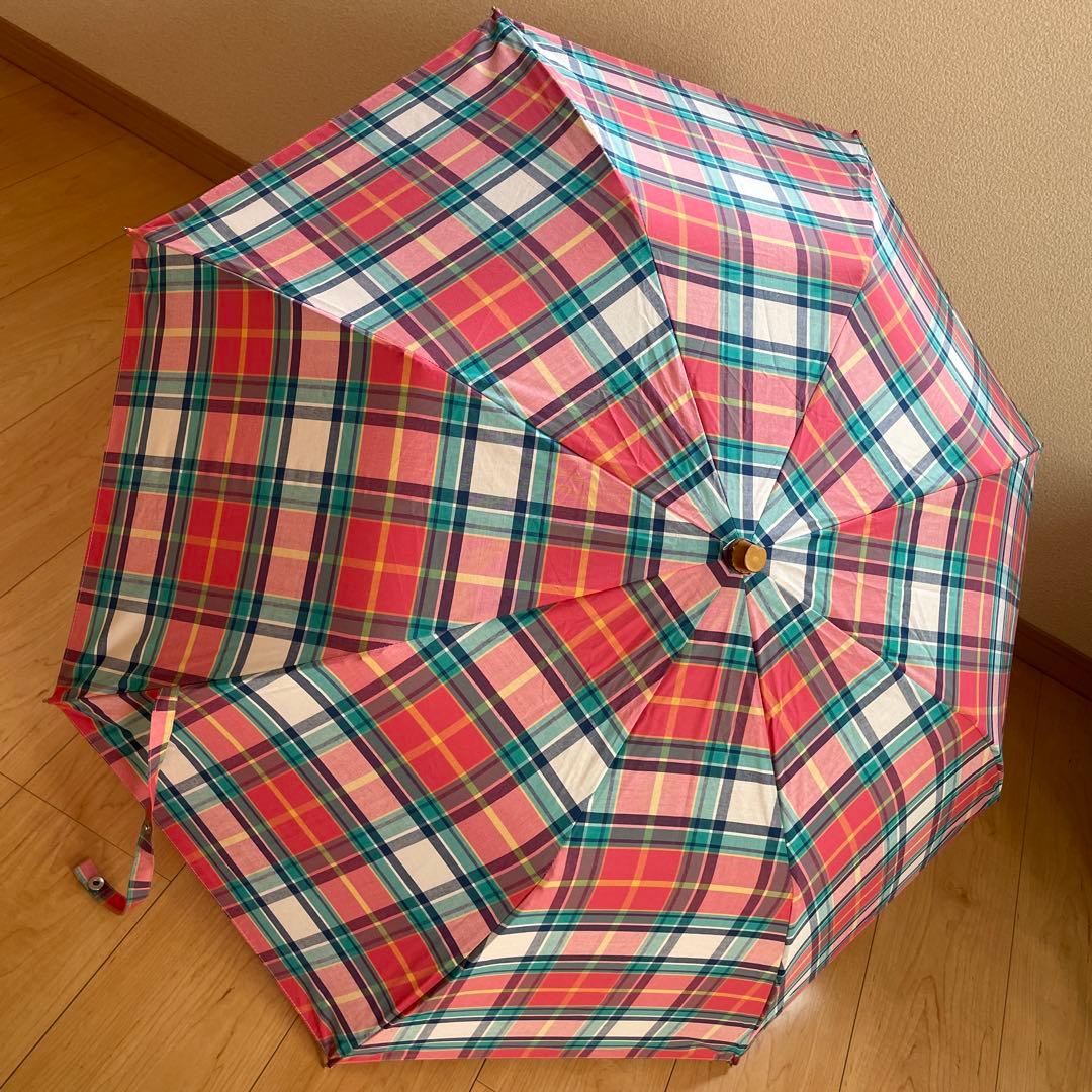 トラディショナルウェザーウェア　　　折り畳み傘　マドラスチェック柄