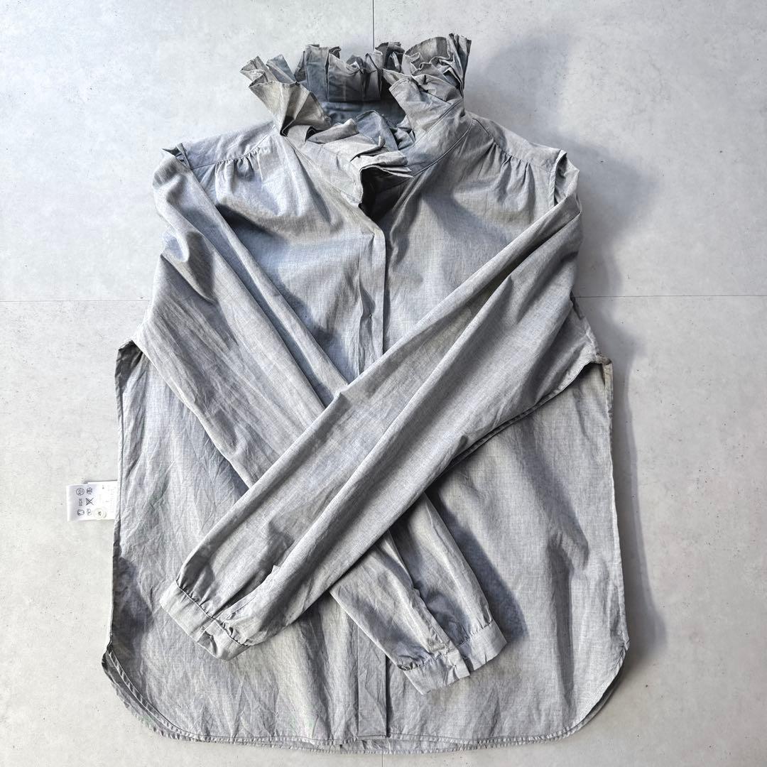 マーガレットハウエル長袖シャツ フリルカラー人気