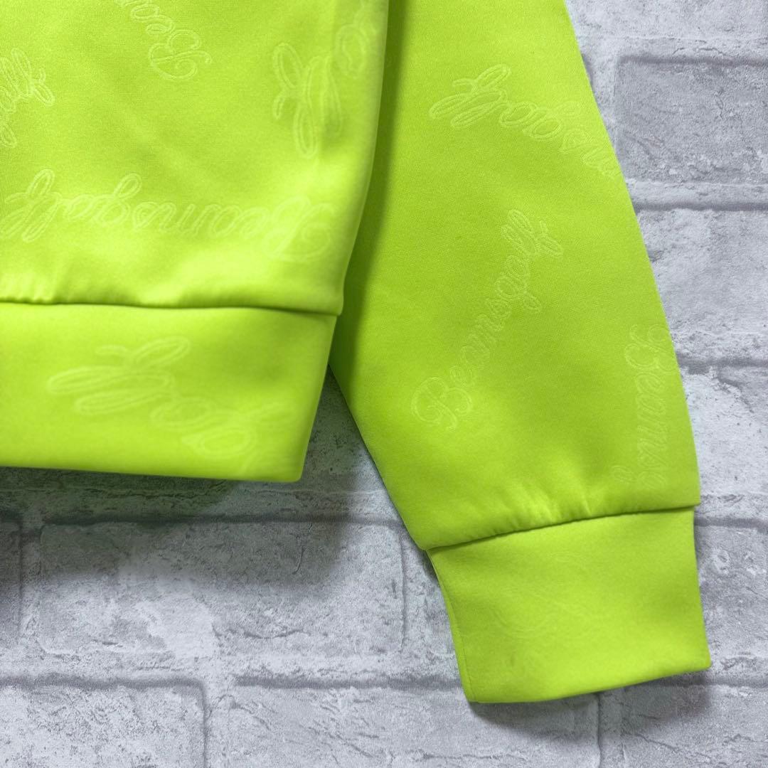 【美品】BEAMS GOLF エンボスロゴ スウェット パーカー M ライム