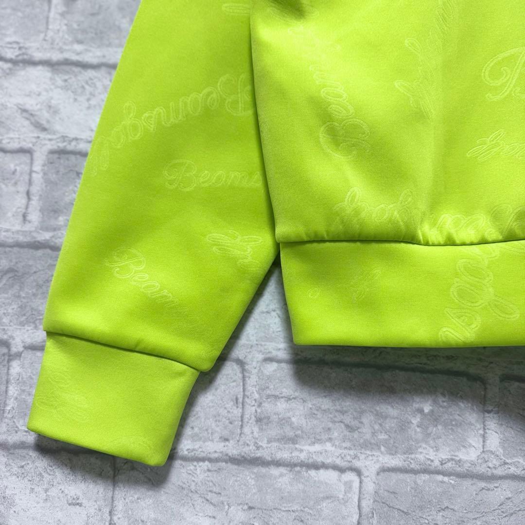 【美品】BEAMS GOLF エンボスロゴ スウェット パーカー M ライム
