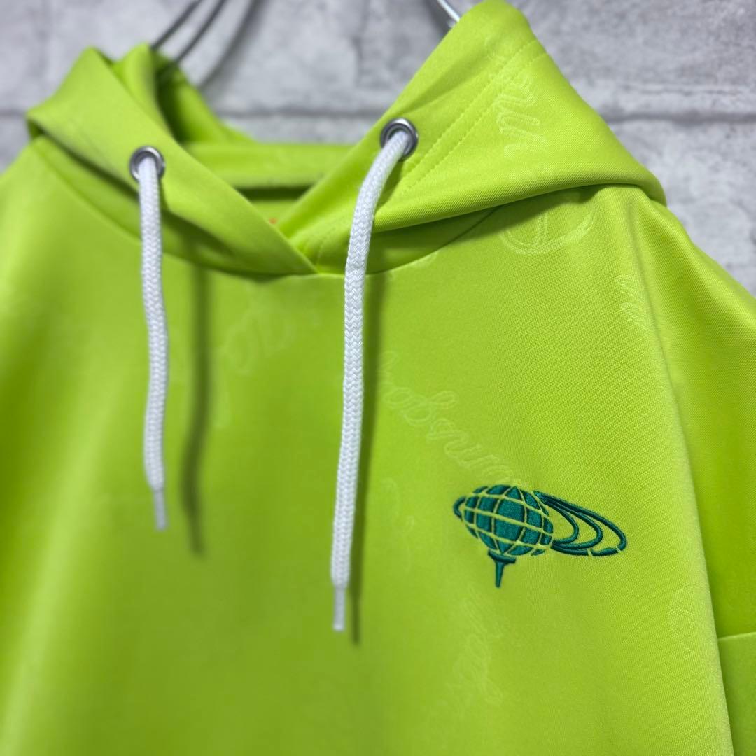 【美品】BEAMS GOLF エンボスロゴ スウェット パーカー M ライム