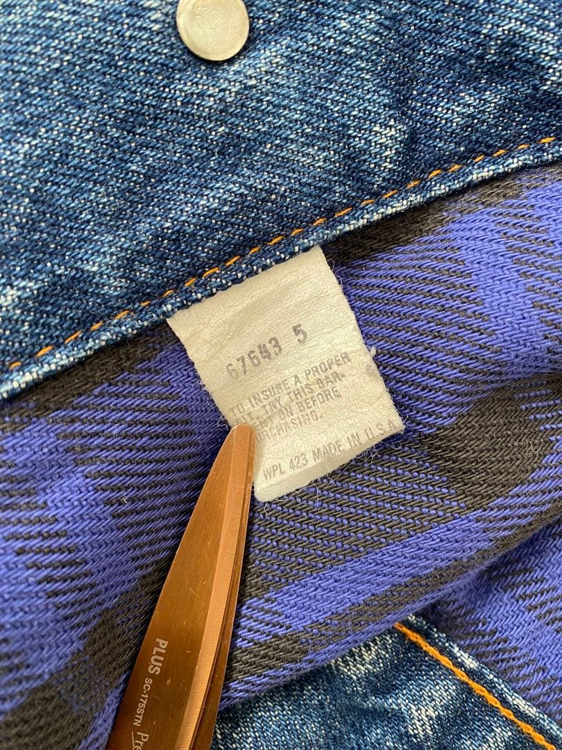 80s Levi's 70411 XLサイズ 青ネル