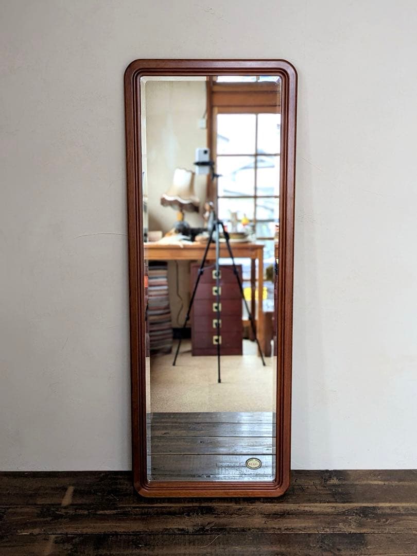 【受取者様が決まりました】木製スタンドミラー ミエミラー 面取り加工　姿見