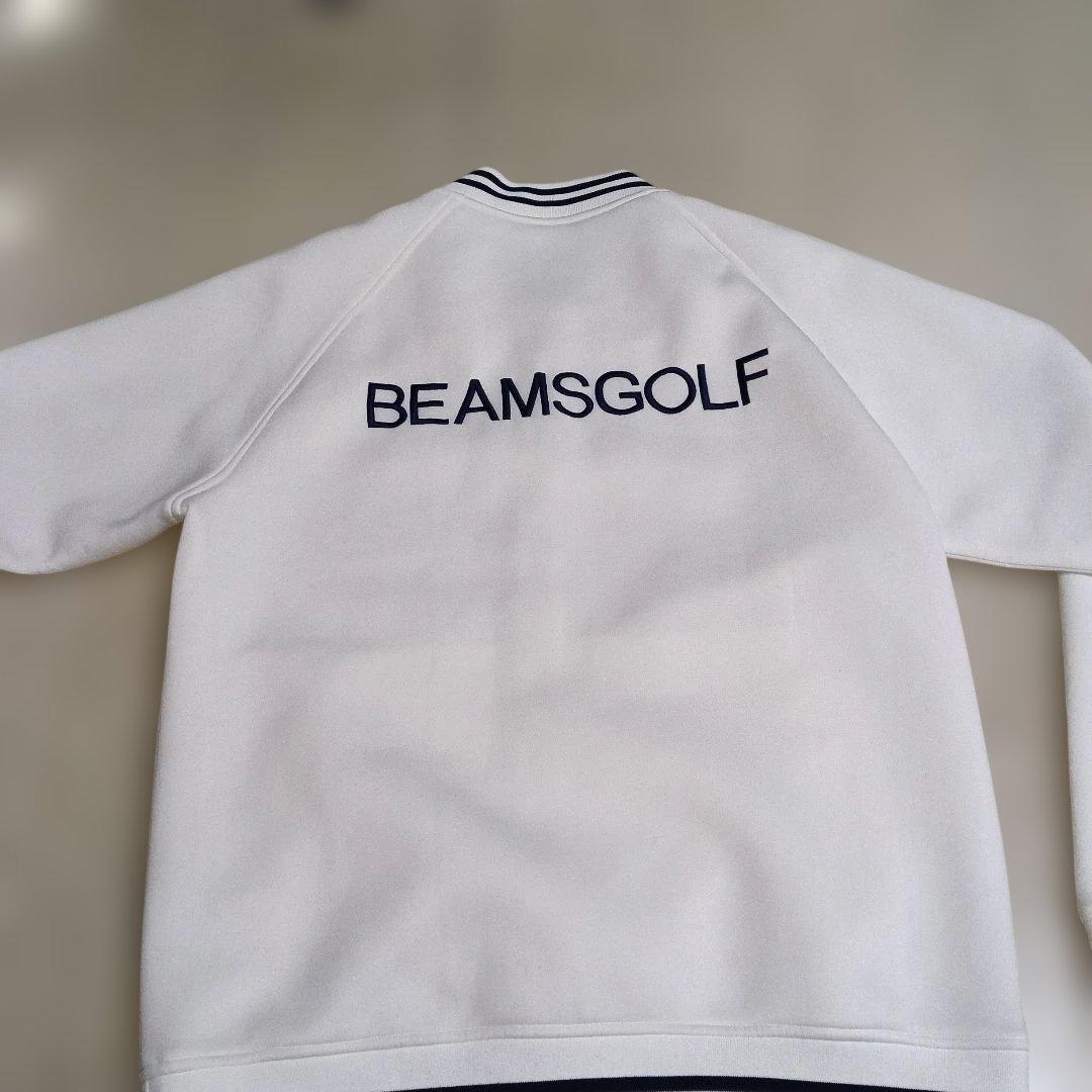 BEAMS GOLF ホワイト ジャージトップス　ジッパー付き　XLサイズ