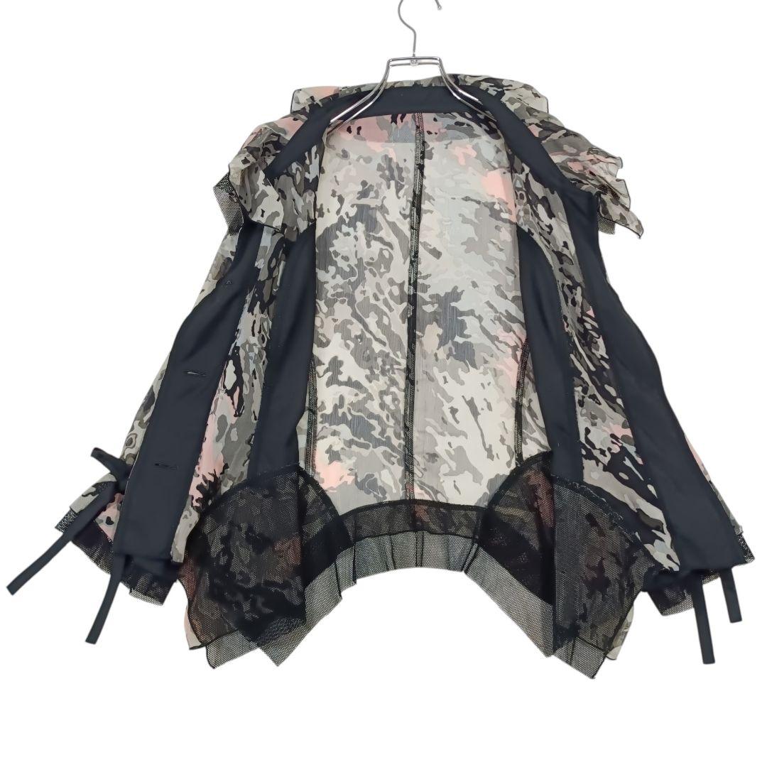 E-clat エイココンドウ シアーフリルジャケット カモフラージュ柄