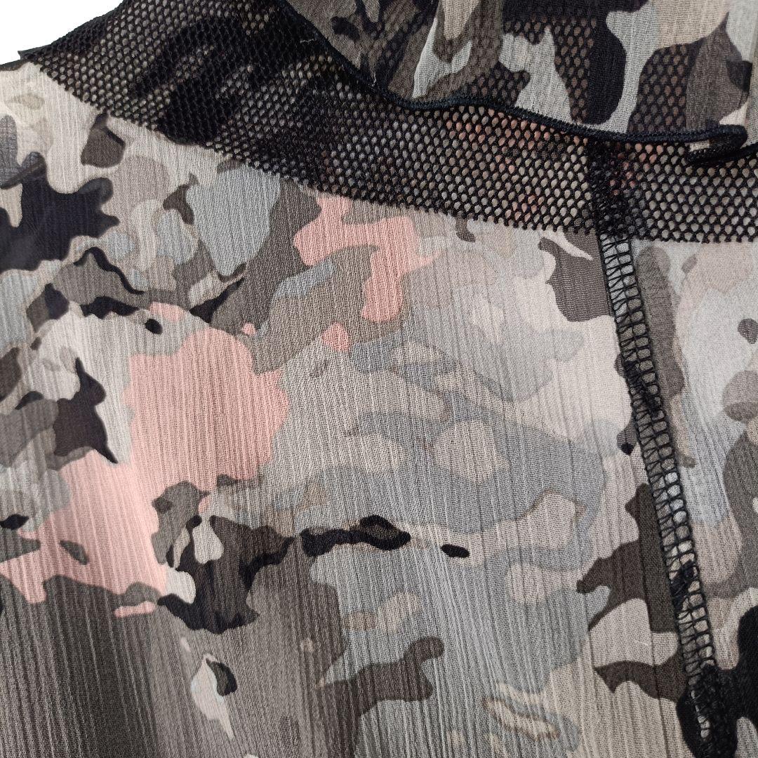 E-clat エイココンドウ シアーフリルジャケット カモフラージュ柄