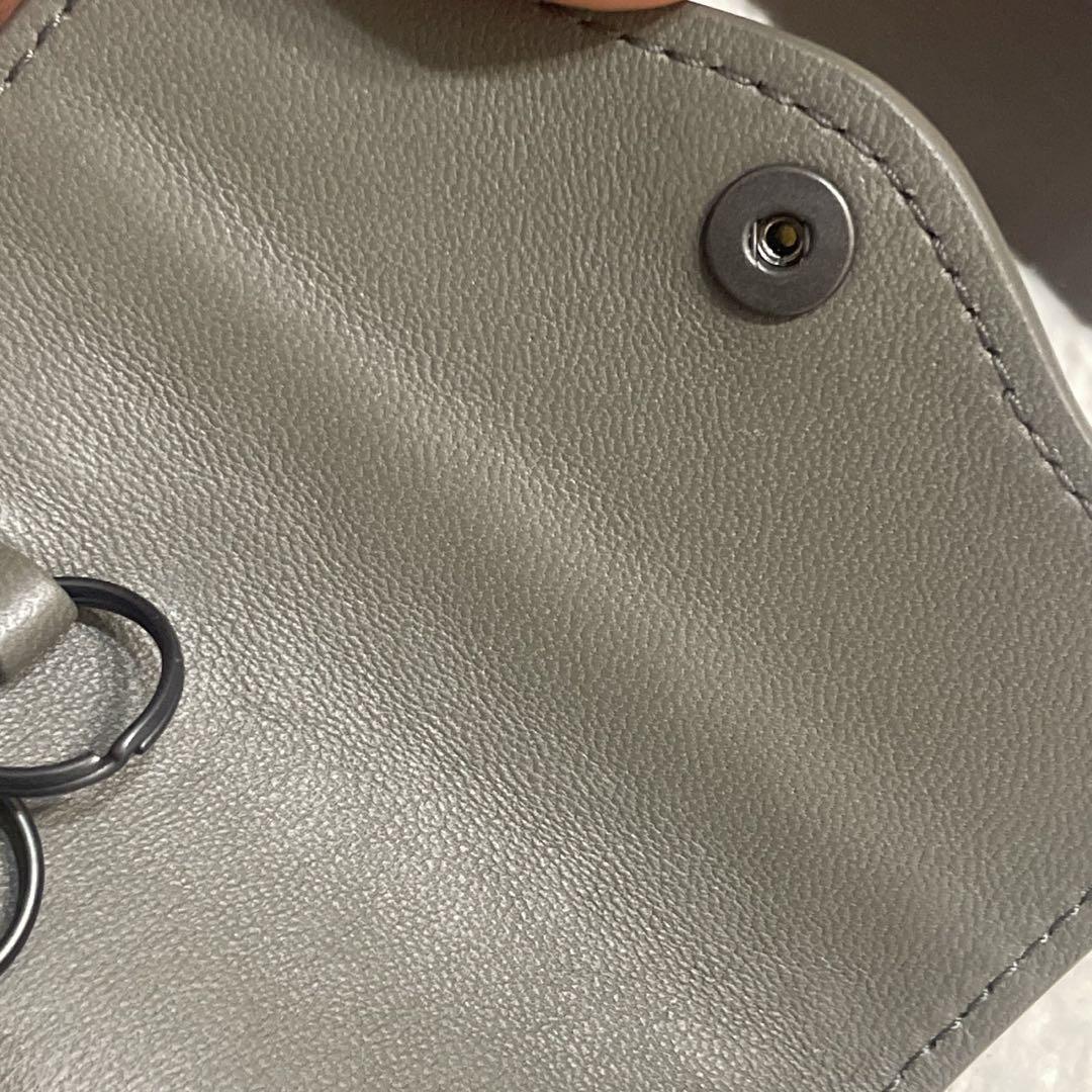 箱付き❗️新品級✨ボッテガヴェネタ　5連キーケース　イントレチャート　グレー