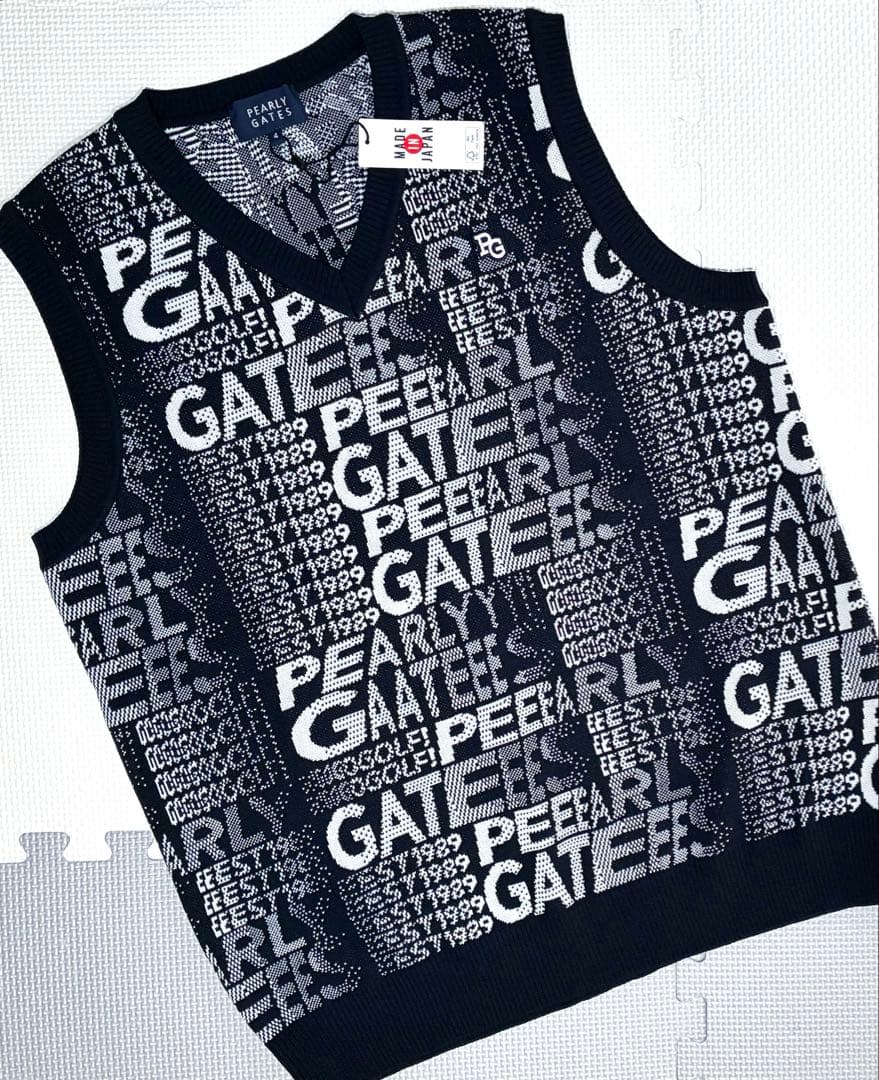 パーリーゲイツ コットンビームアモッサ ニットベスト（D.NAVY／4）