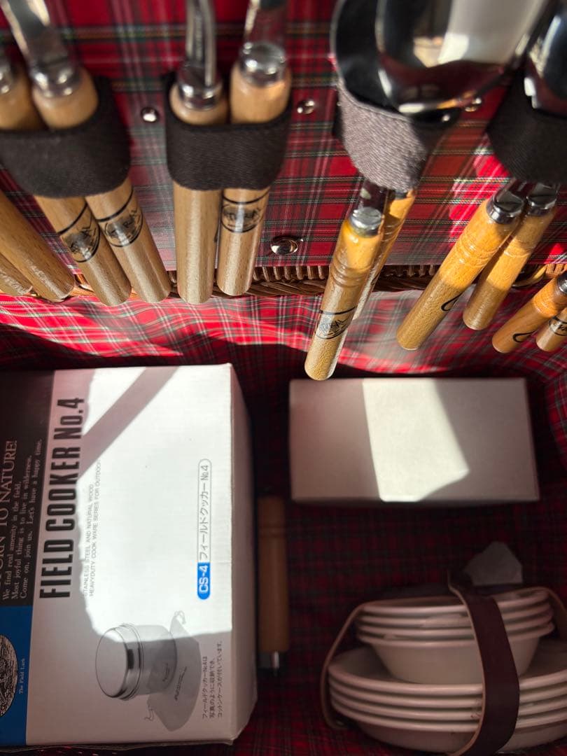 スノーピーク/ヤマコウ　キャンピングバスケット　カトラリー　クッカー　廃盤