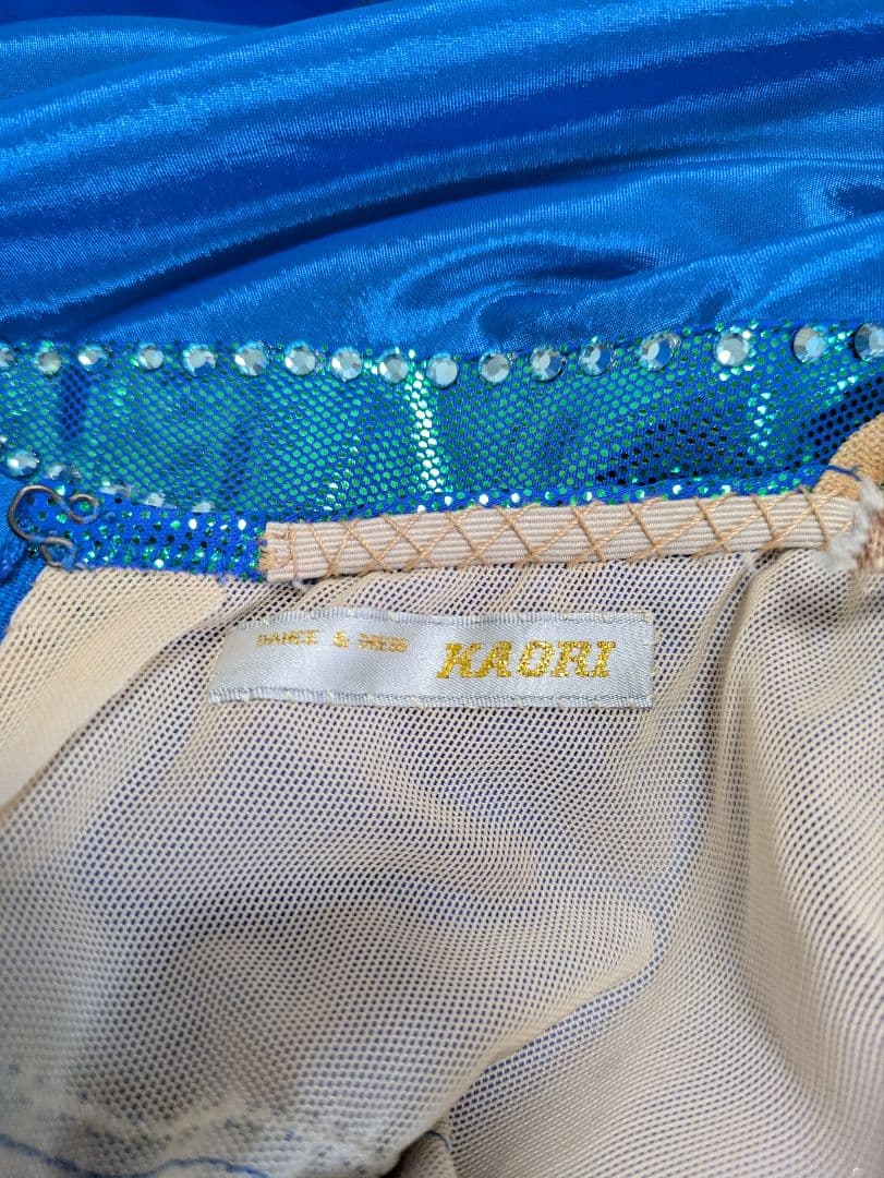 社交ダンス✨【カオリ】日本製✨青色✨高級ドレス✨美品✨スタンダード