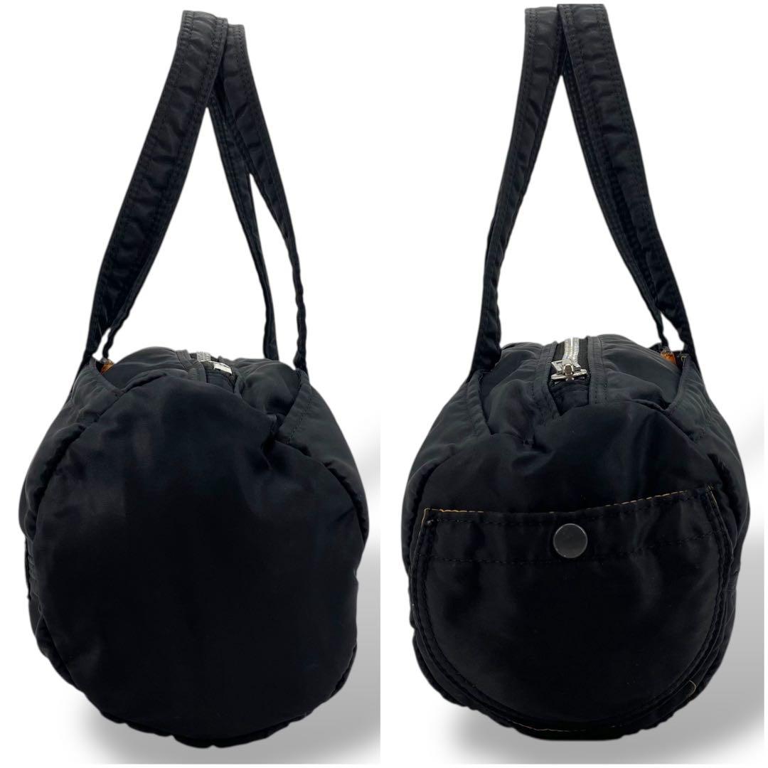 【良品】ポーター トートバッグ ミニボストン ダッフル ドラム タンカー 黒色