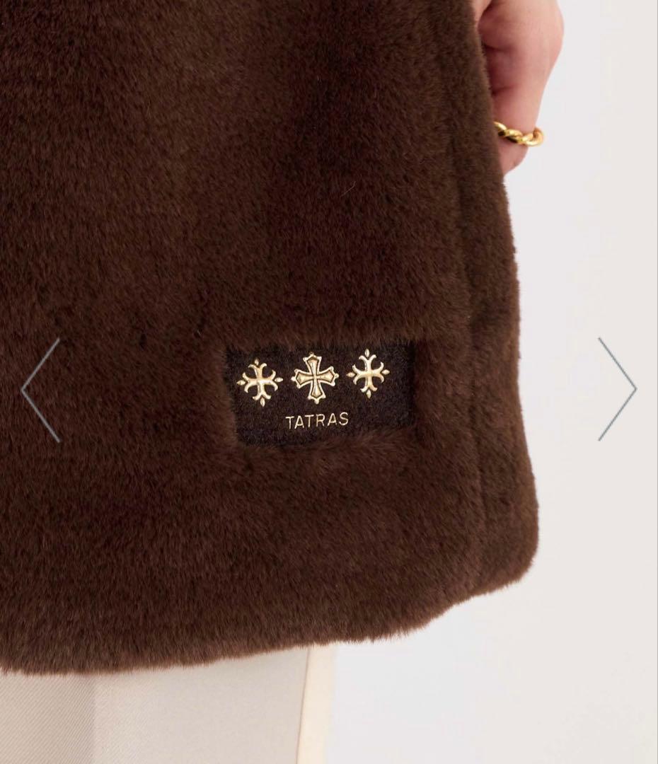 TATRAS エコファーノーカラーロングベスト　POLLINAサイズ2