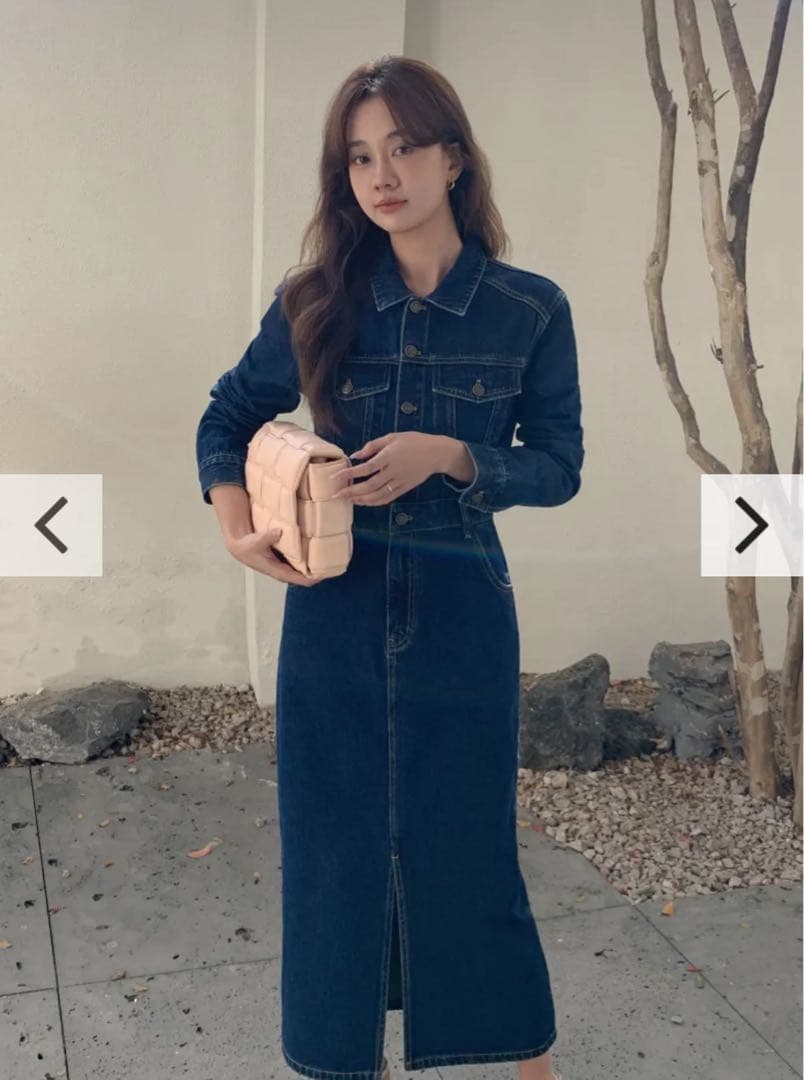 BIRTHDAY BASH デニムシャツワンピ ロング スリット