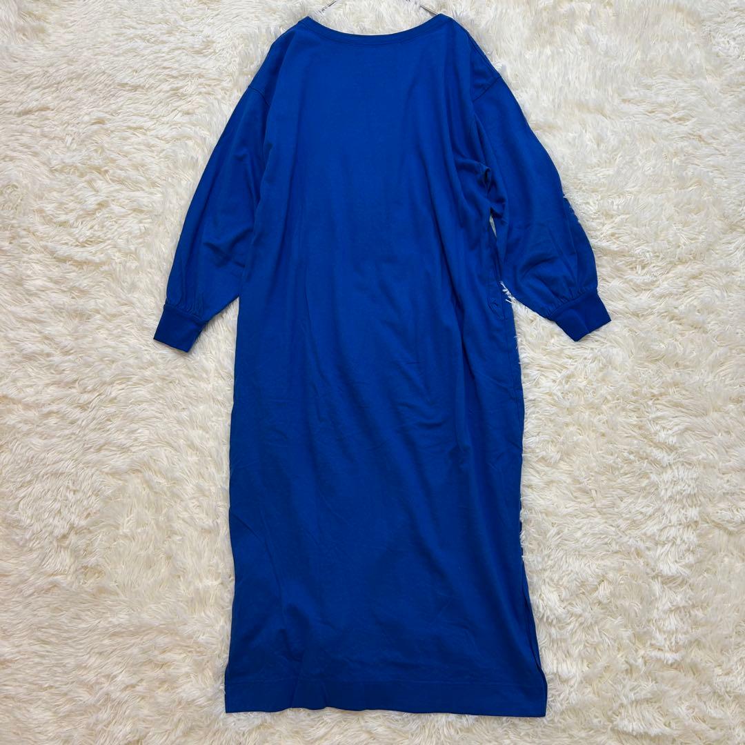 ルルメリー × BEAMS コラボ ワンピース ロングワンピ 刺繍 花 ブルー