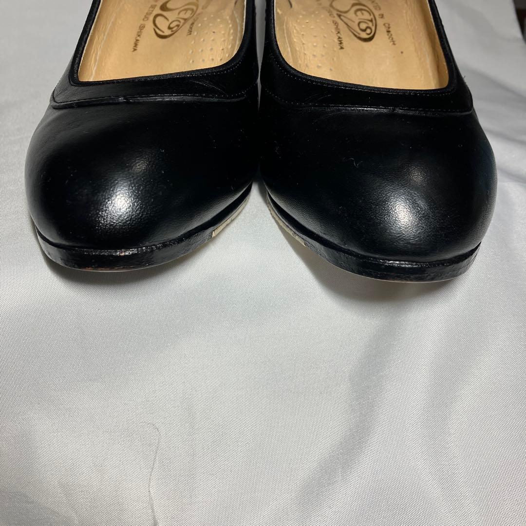 フラメンコシューズ チャコット Chacott 23cm 黒 レザー