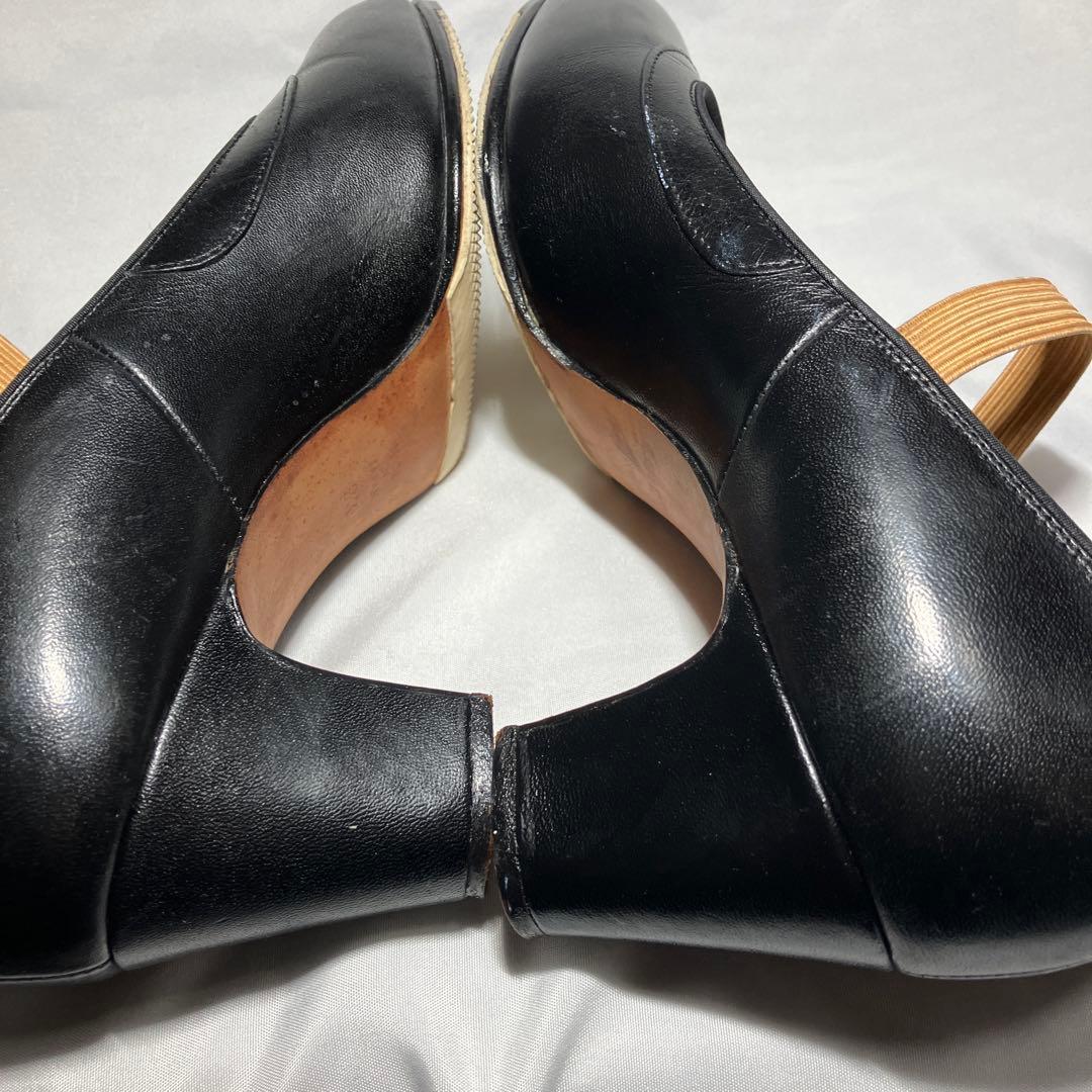 フラメンコシューズ チャコット Chacott 23cm 黒 レザー