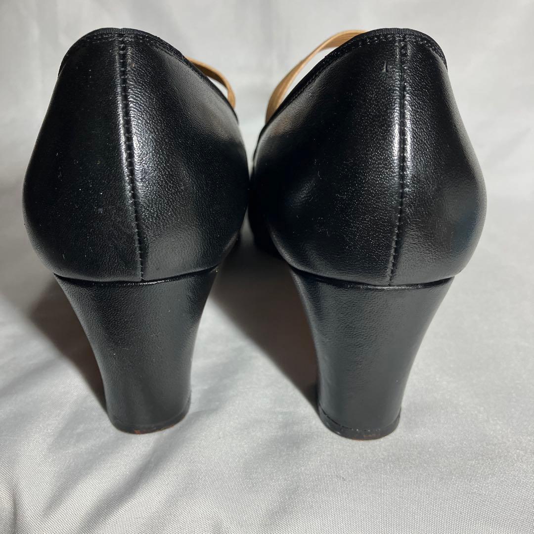 フラメンコシューズ チャコット Chacott 23cm 黒 レザー