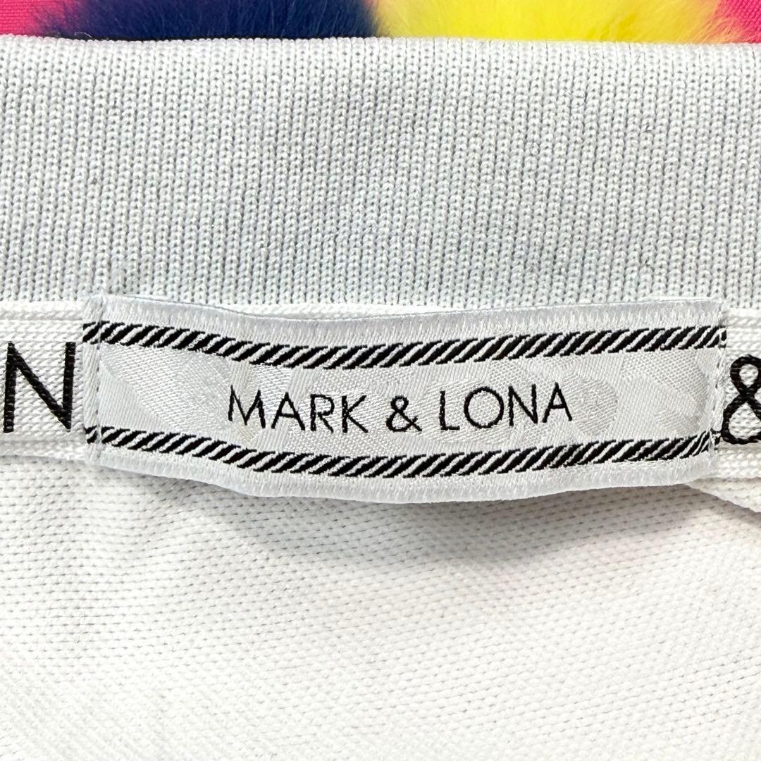 美品⭐️マークアンドロナ ゴルフウェア ポロシャツ スカル ロゴ ゴールド 白M