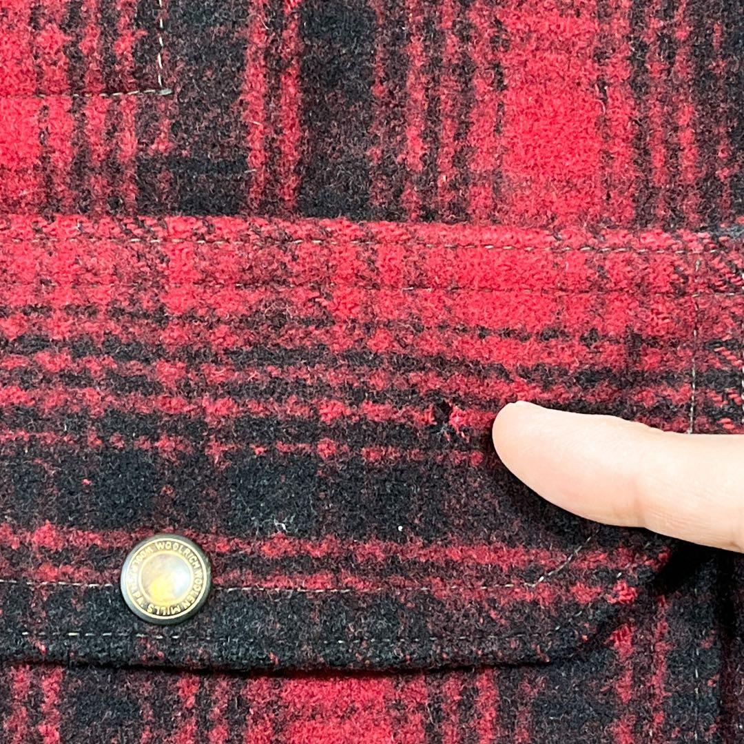 70sウールリッチ ハンティングジャケット バッファローチェック オンブレ L