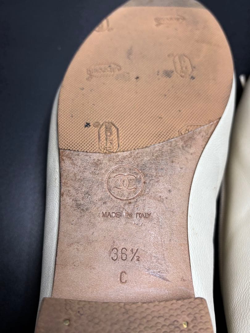 CHANEL バレエシューズ フラット シャネル バイカラー 36 1/2C