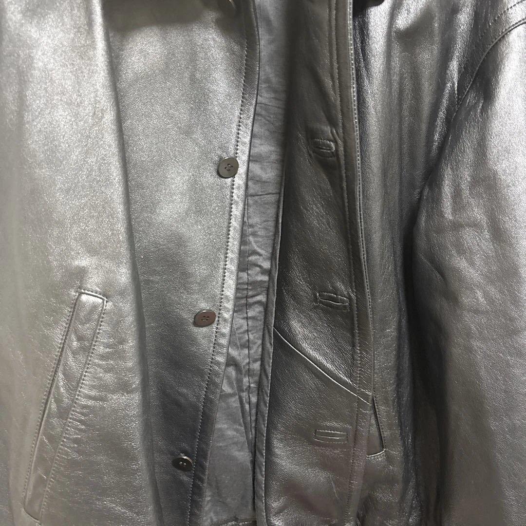 LIDNM 黒 ラムレザージャケット　M