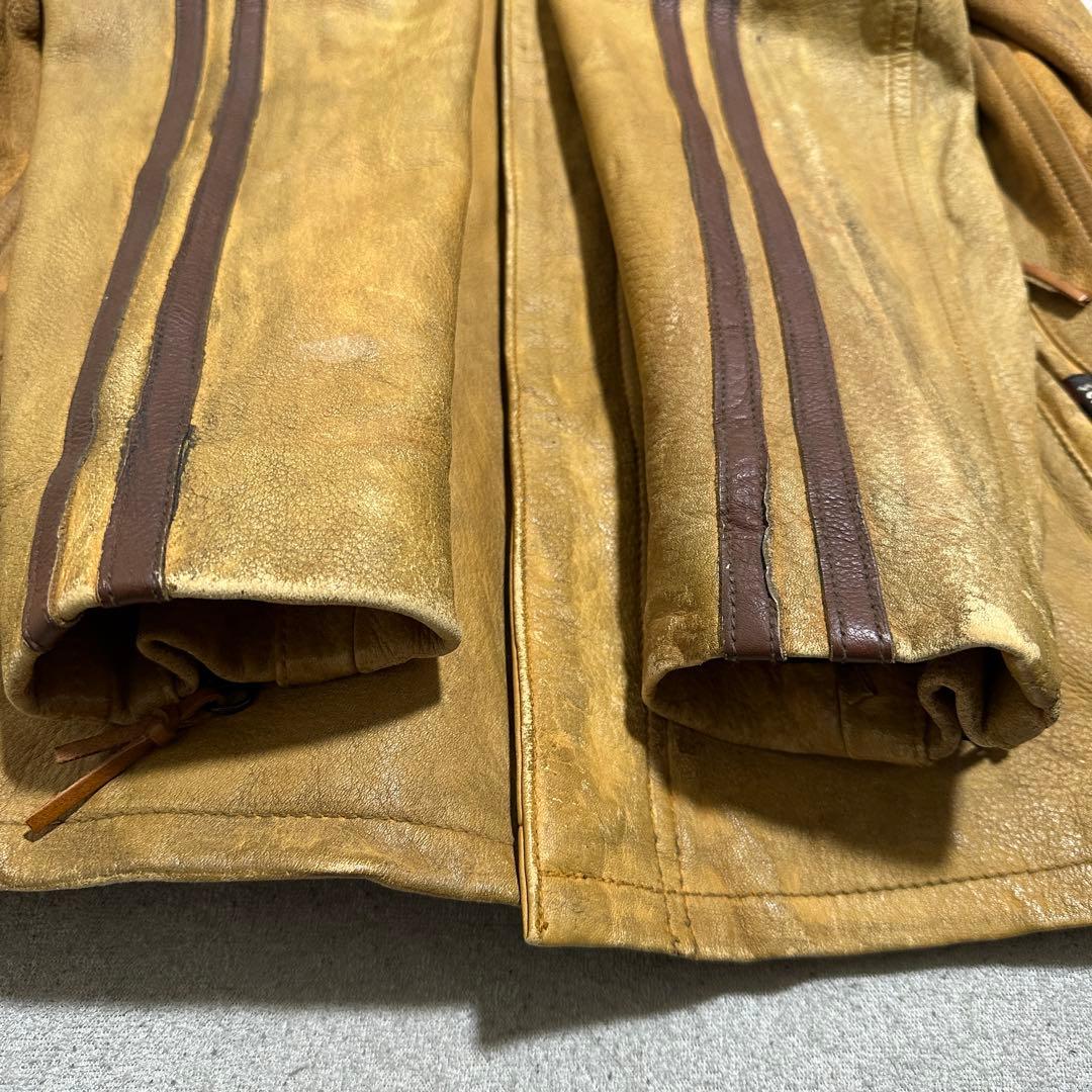 専用★希少✨メンズL Schottクラシックレーサー　シングルライダース　イエロ