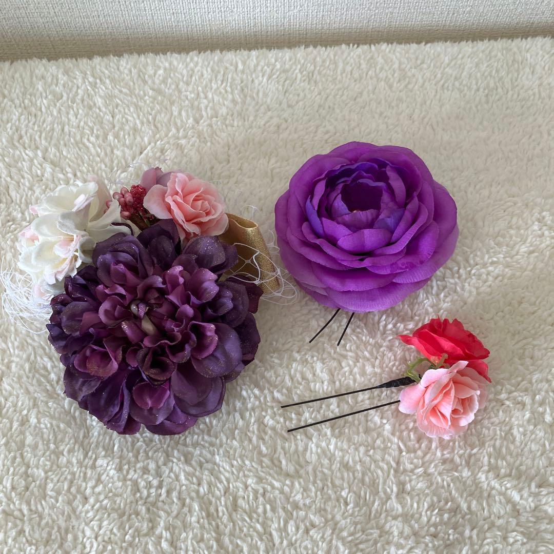 和装草履、バッグセット　髪飾り付き